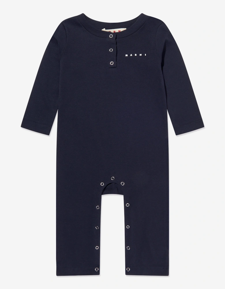 Baby Logo Romper Set in Navy