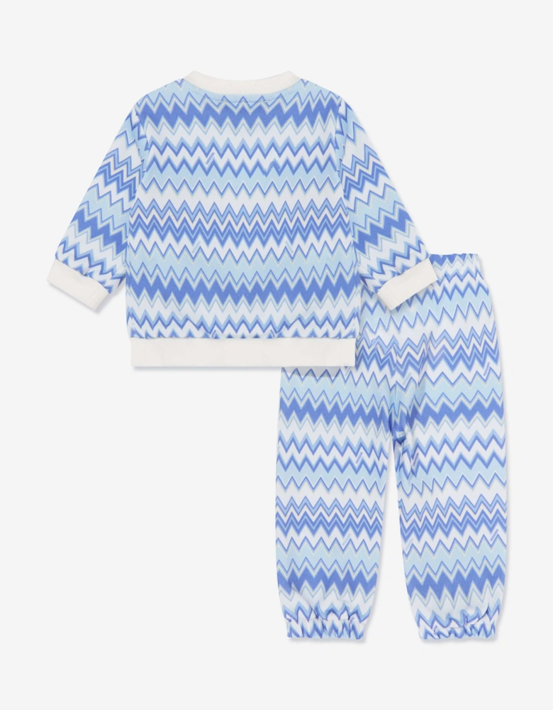 Baby Boys Zigzag Tracksuit in Blue