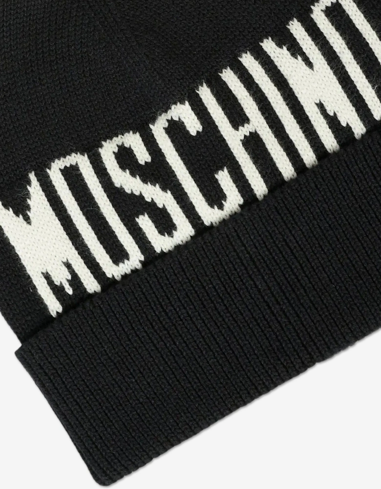 Kids Logo Beanie Hat in Black