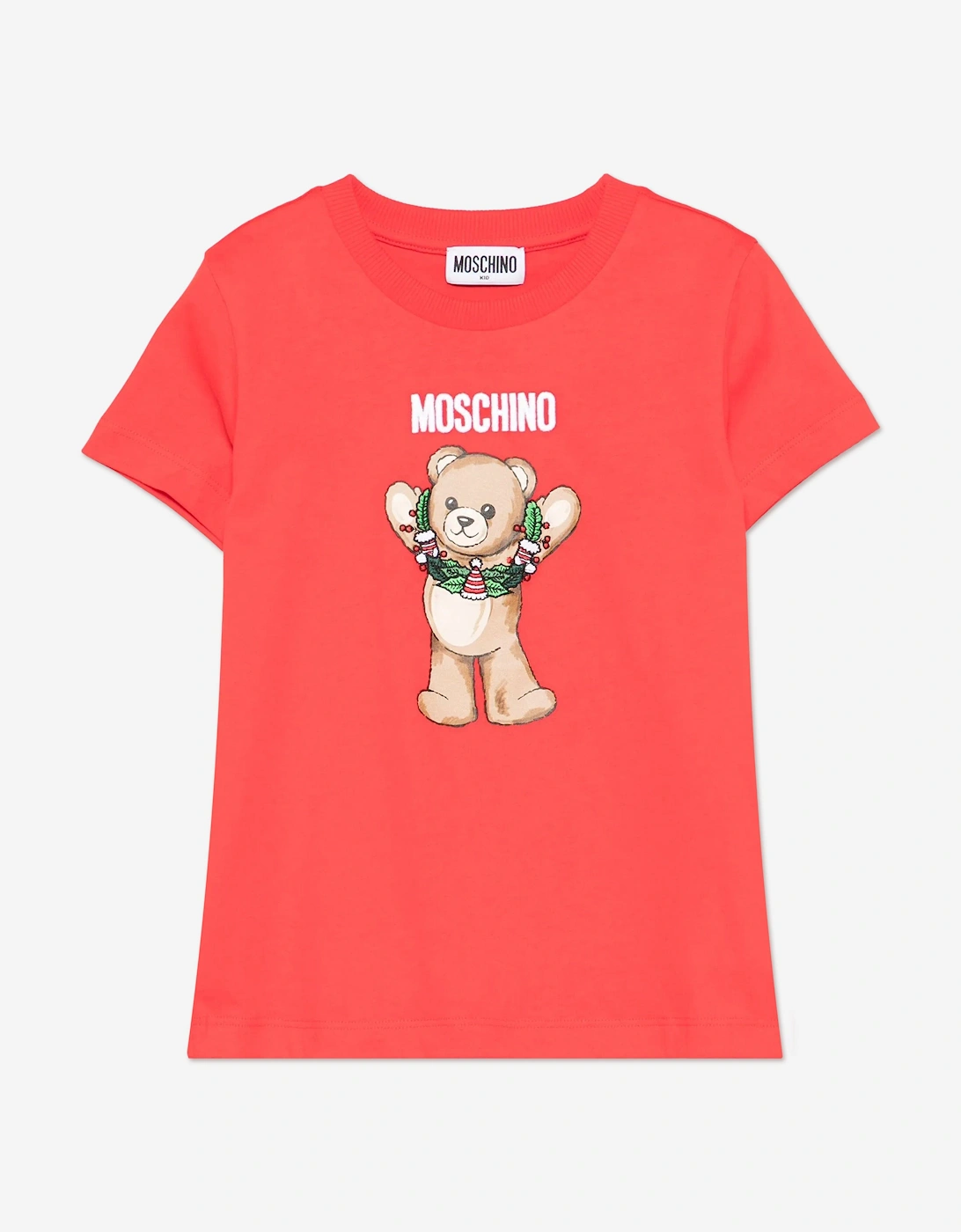 Moschino Kids Seasonal Teddy T-Shirt in Red - Size: 4 yrs
