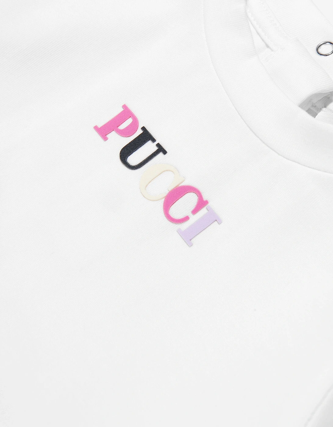 Baby Girls Iride Print Logo Dress in Ivory