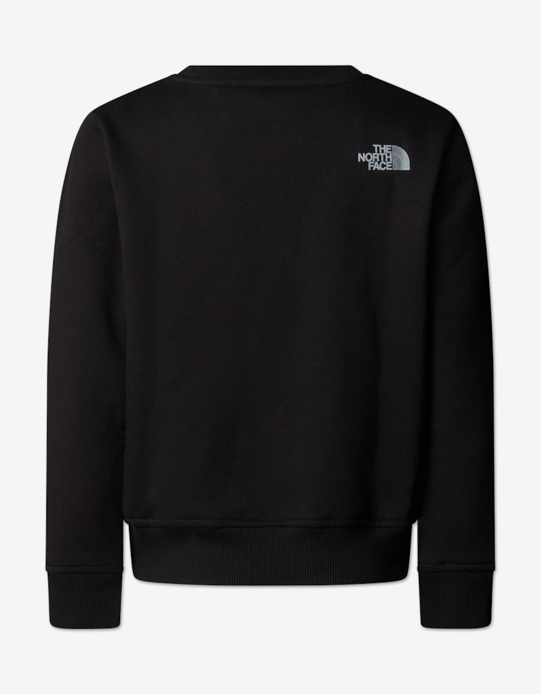 Boys Reflective Logo Relaxed Sweatshirt in Black