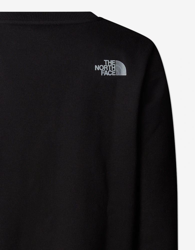 Boys Reflective Logo Relaxed Sweatshirt in Black