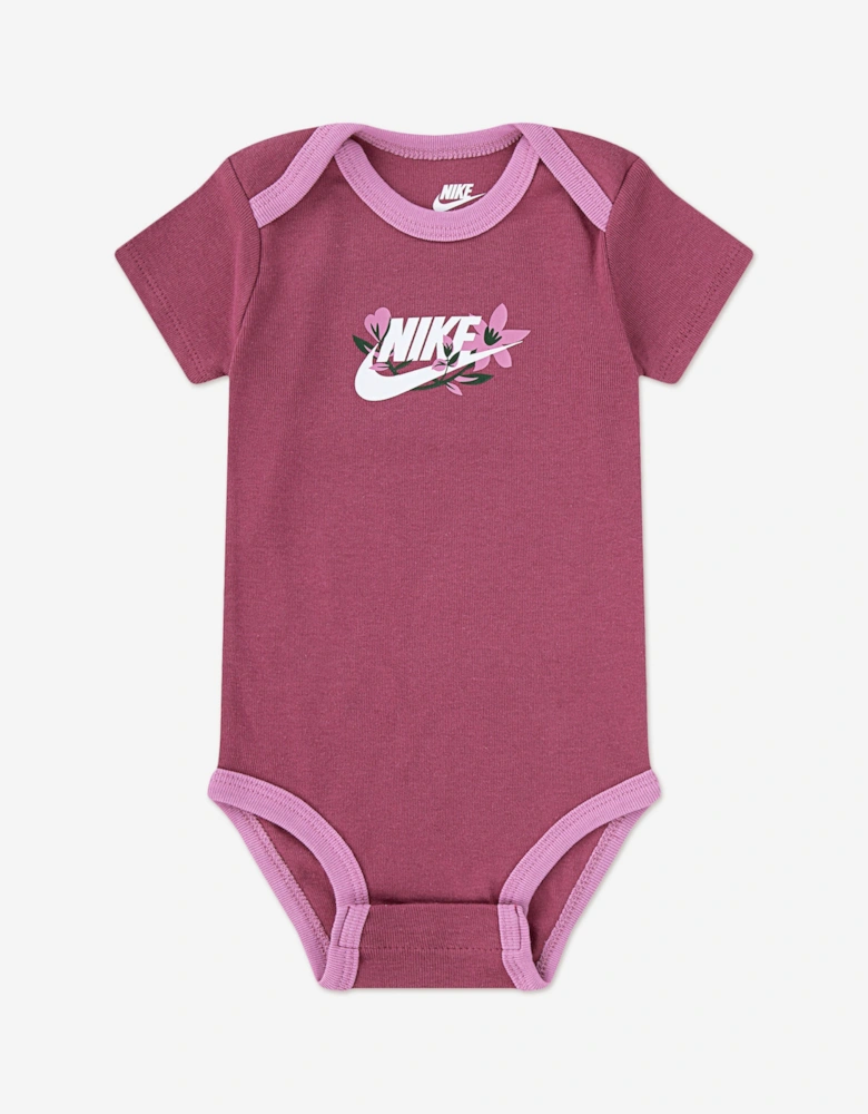 Baby Girls 3 Piece Printed Club Bodysuit Set in Pink
