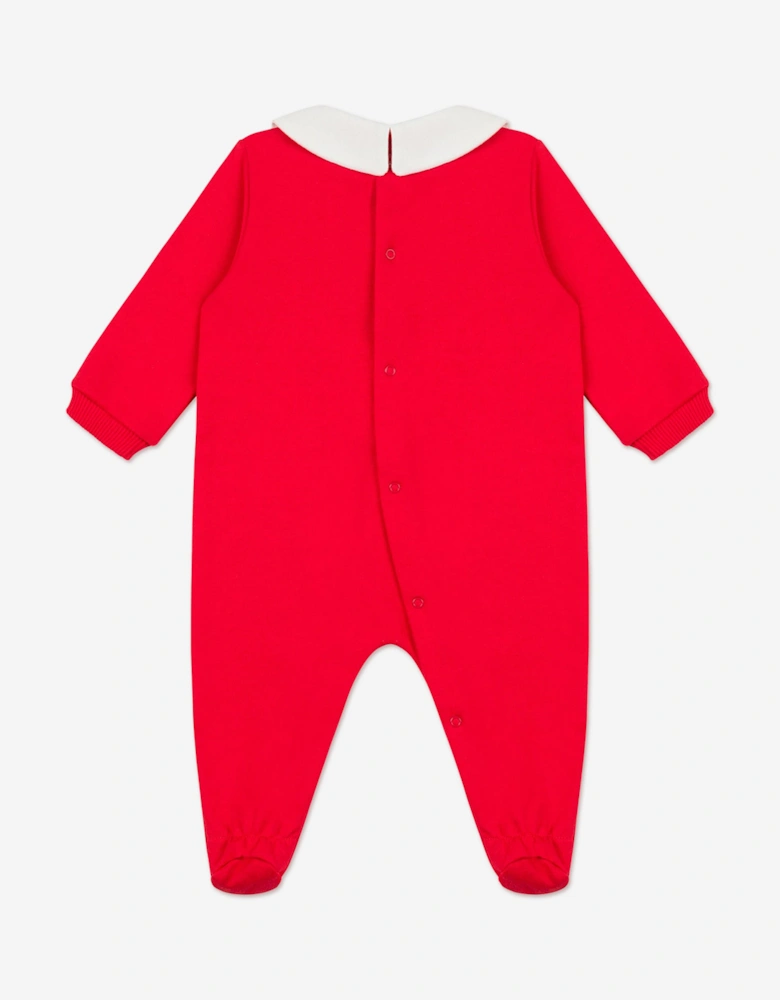 Baby Seasonal Teddy Bear Babygrow in Red