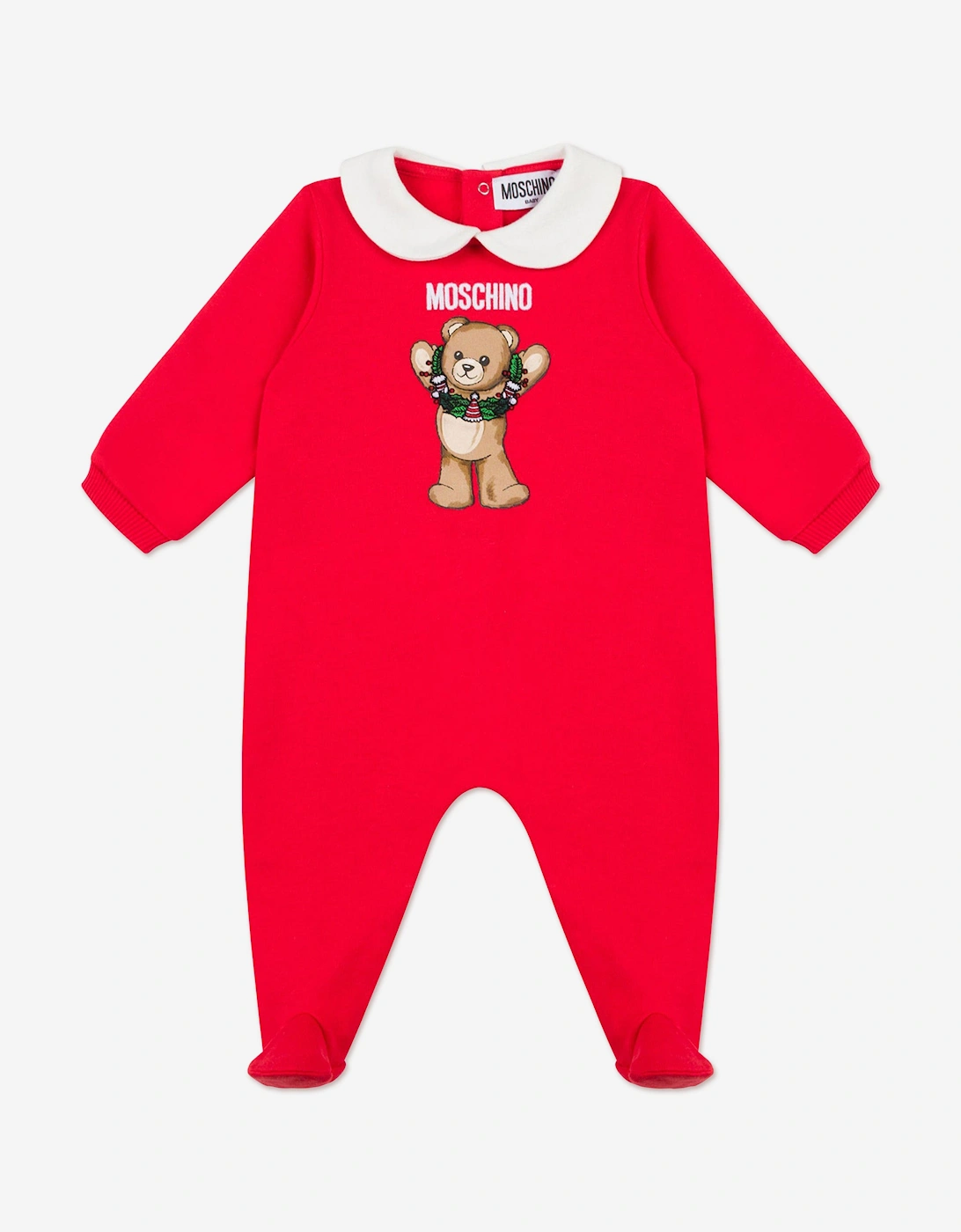 Girl's Moschino Baby Seasonal Teddy Bear Babygrow in Red - Size: 1 - 3 mths