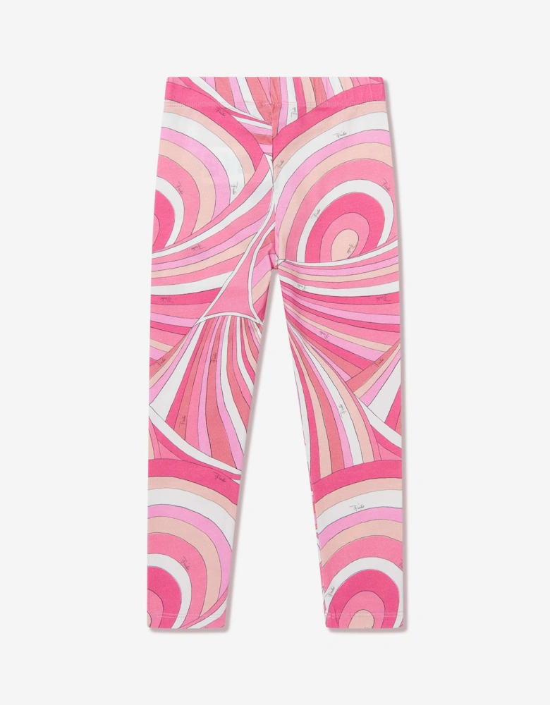 Girls Iride Print Leggings in Pink