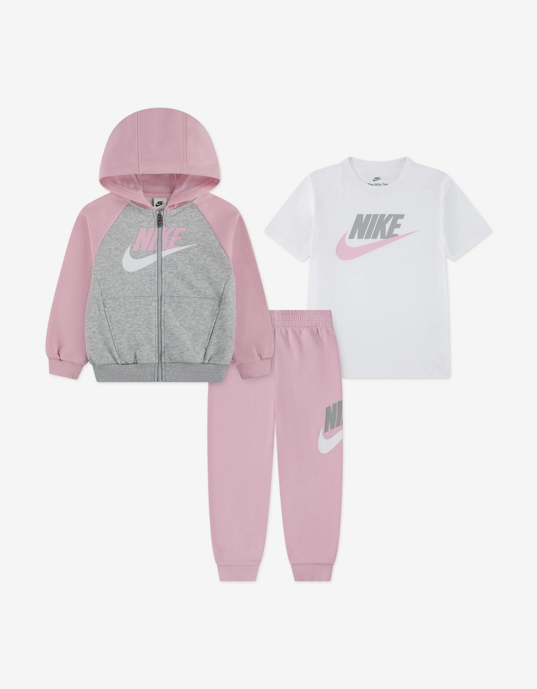 Nike Nike Girls Colourblock HBR Tracksuit in Pink
