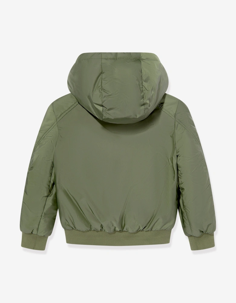 Boys Duncer Down Padded Bomber Jacket in Green