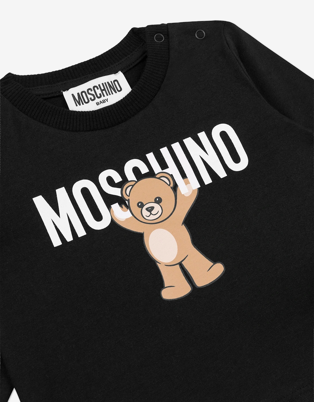 Baby Long Sleeve Teddy T-Shirt in Black