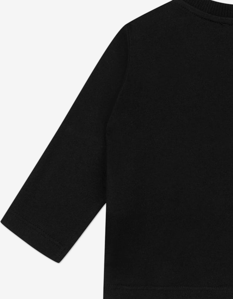 Baby Long Sleeve Teddy T-Shirt in Black