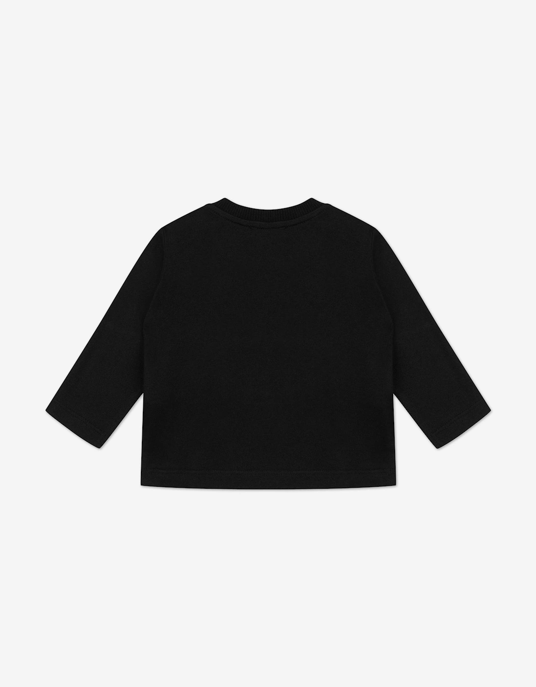 Baby Long Sleeve Teddy T-Shirt in Black