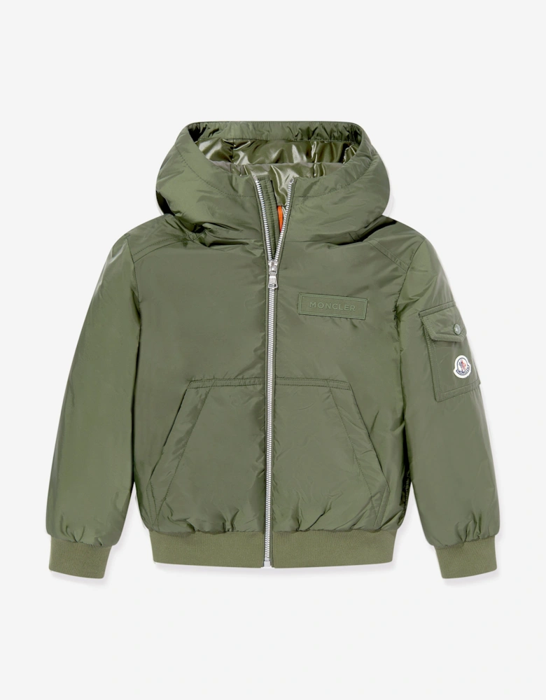 Boys Duncer Down Padded Bomber Jacket in Green