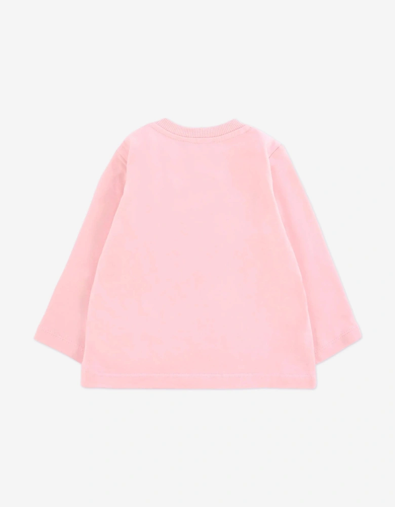 Baby Girls Long Sleeve Teddy T-Shirt in Pink