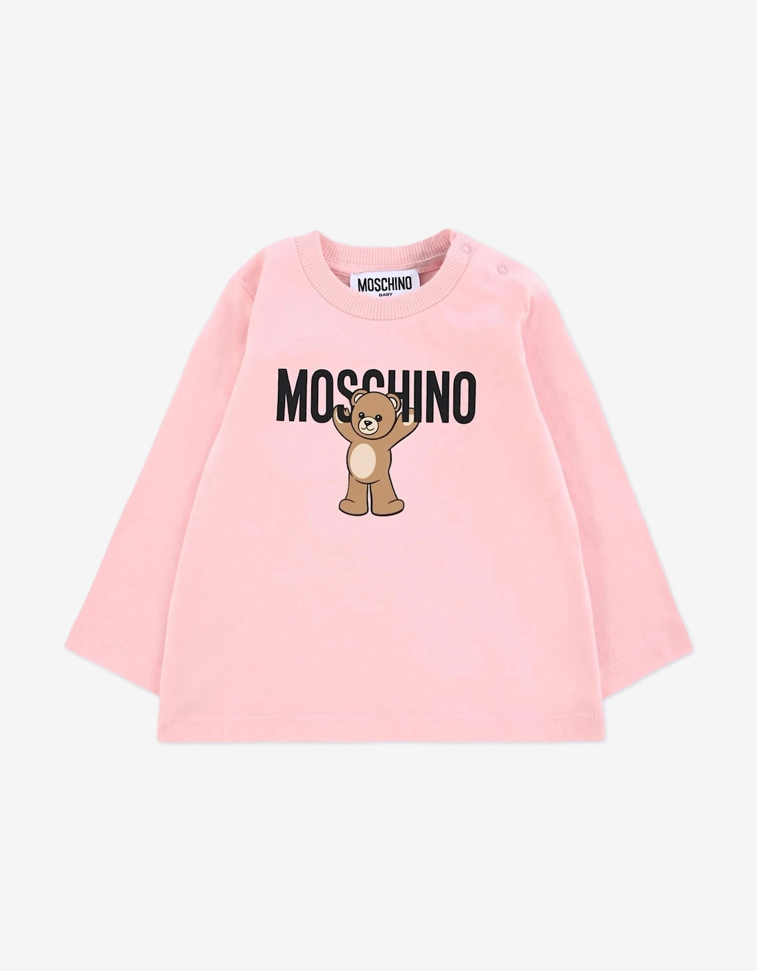 Baby Girls Long Sleeve Teddy T-Shirt in Pink, 4 of 3