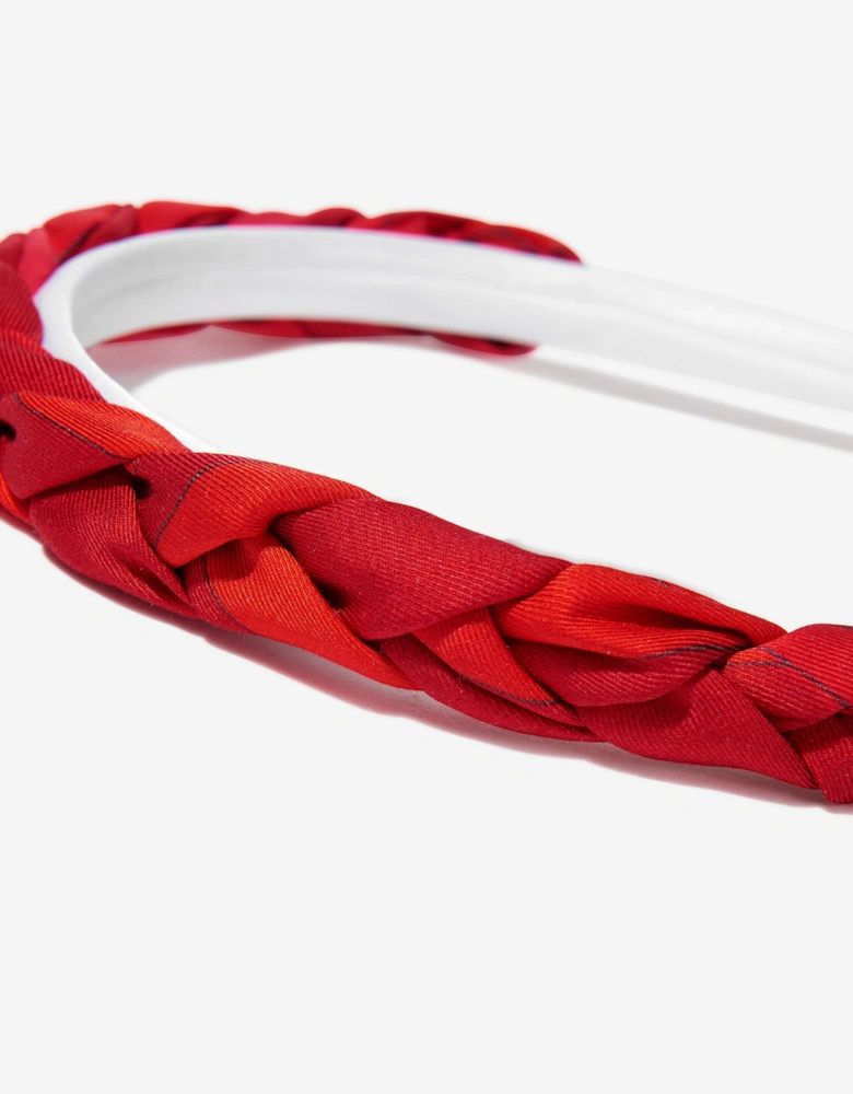 Girls Plaited Headband in Red
