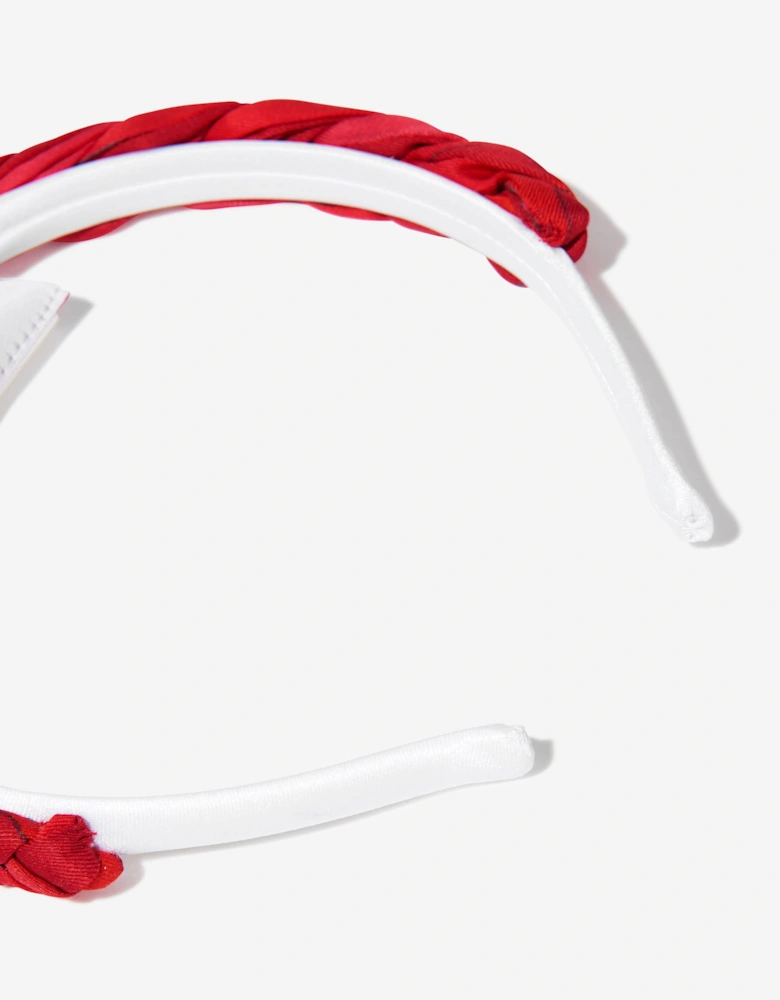 Girls Plaited Headband in Red