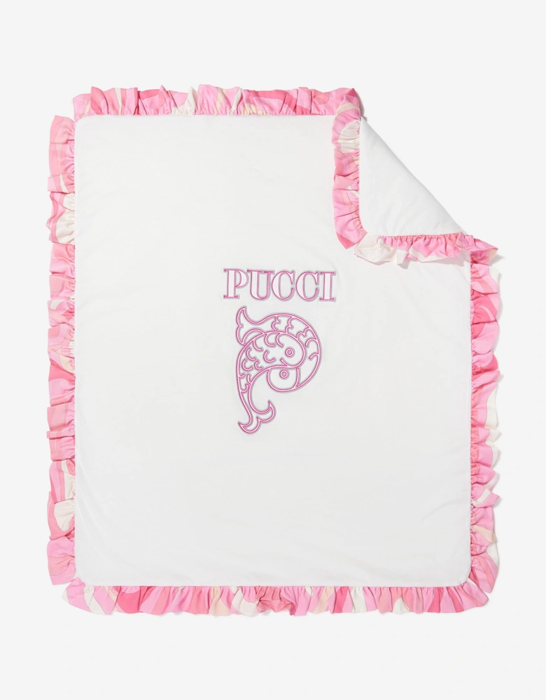 Baby Girls Logo Blanket in Ivory (90cm)
