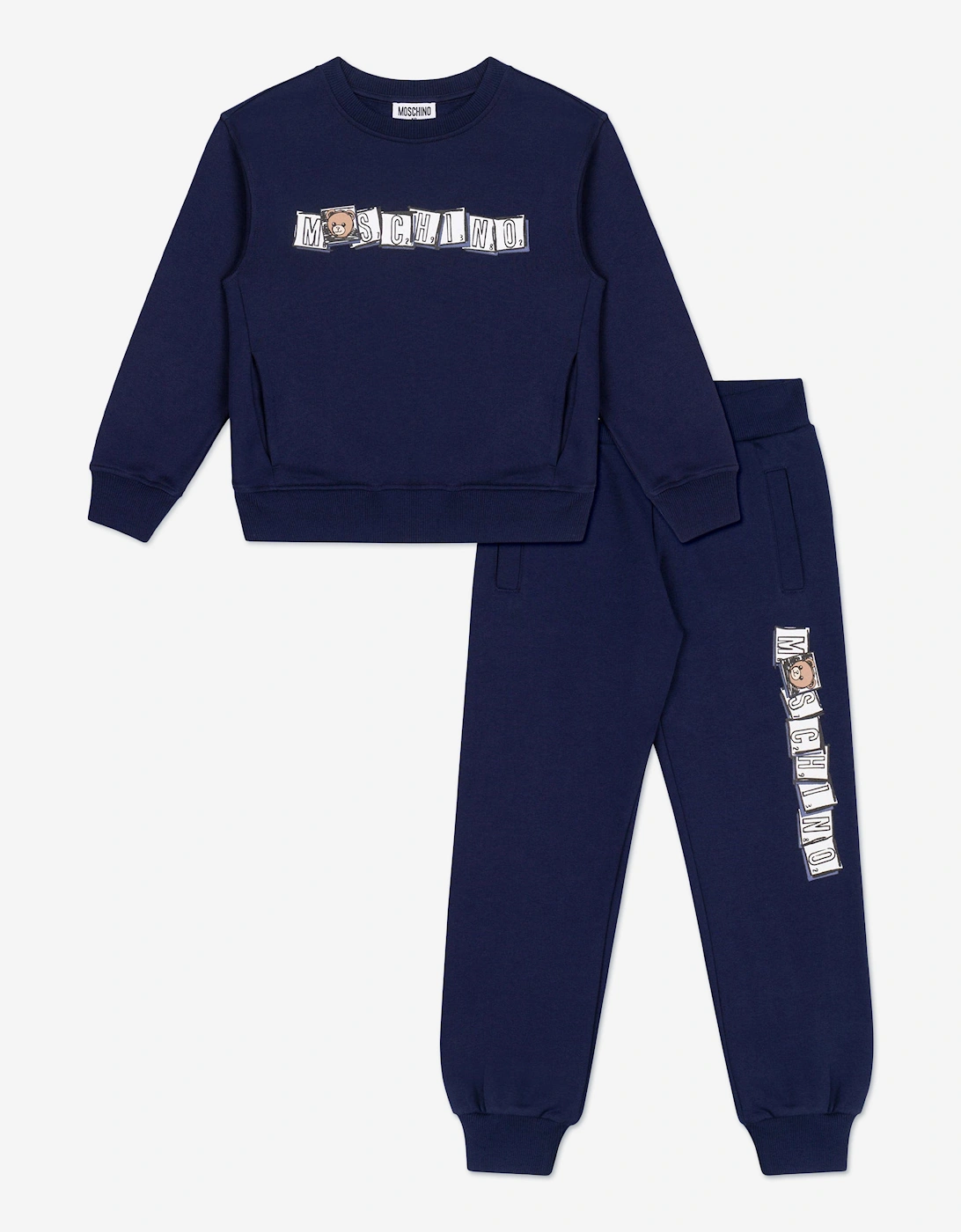 Kids Bear Logo Tracksuit in Navy, 5 of 4
