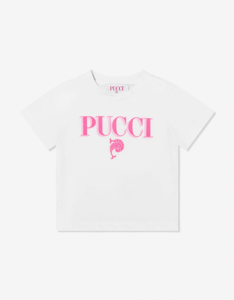 Baby Girls Logo T-Shirt in Ivory