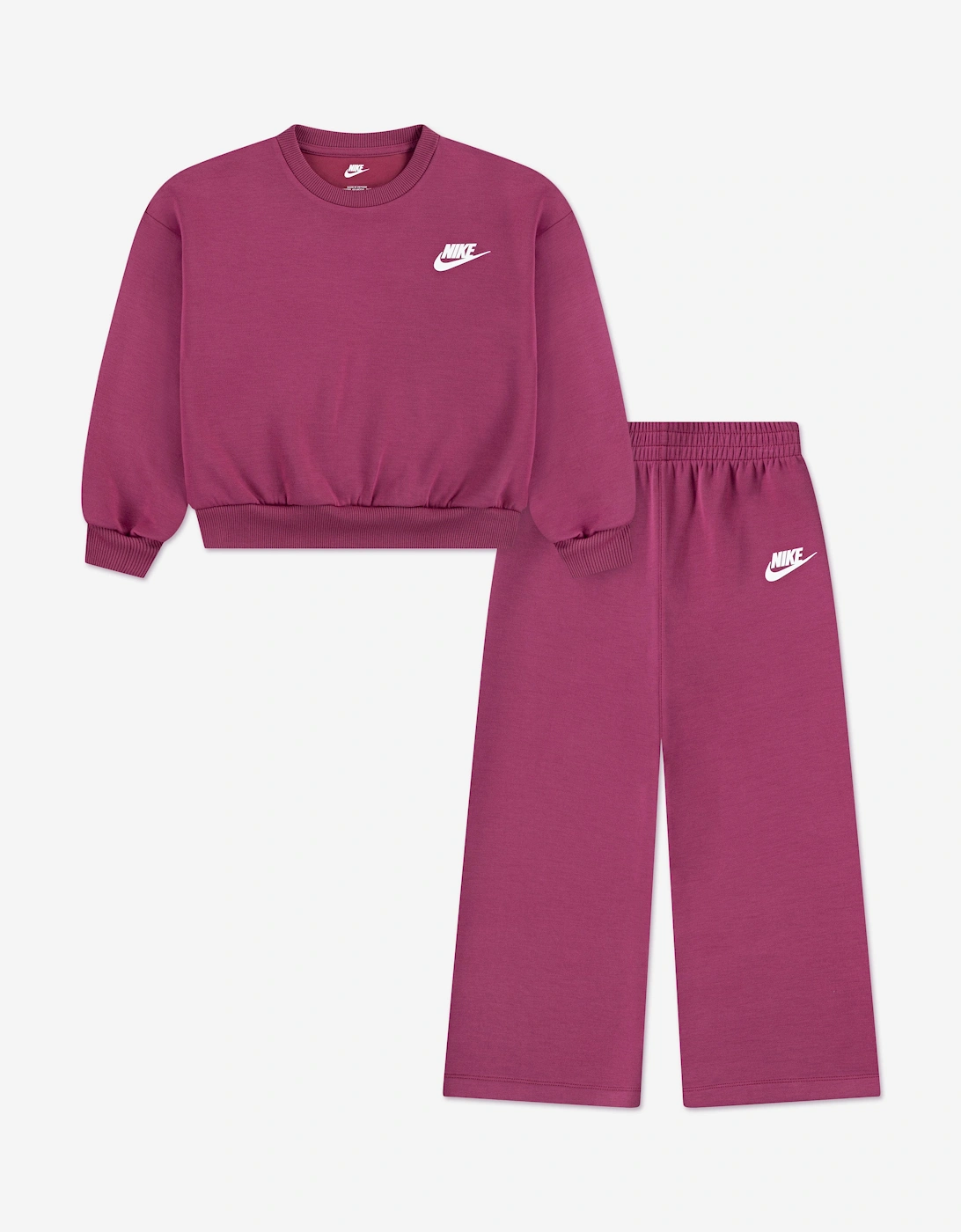 Girls Crew Wide Leg Tracksuit in Pink, 5 of 4