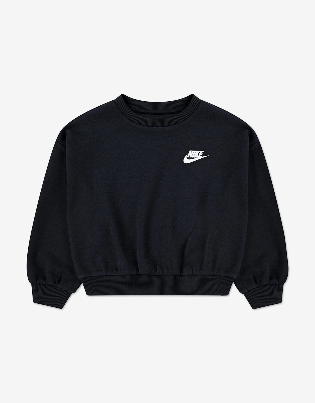 Girls Crew Wide Leg Tracksuit in Black