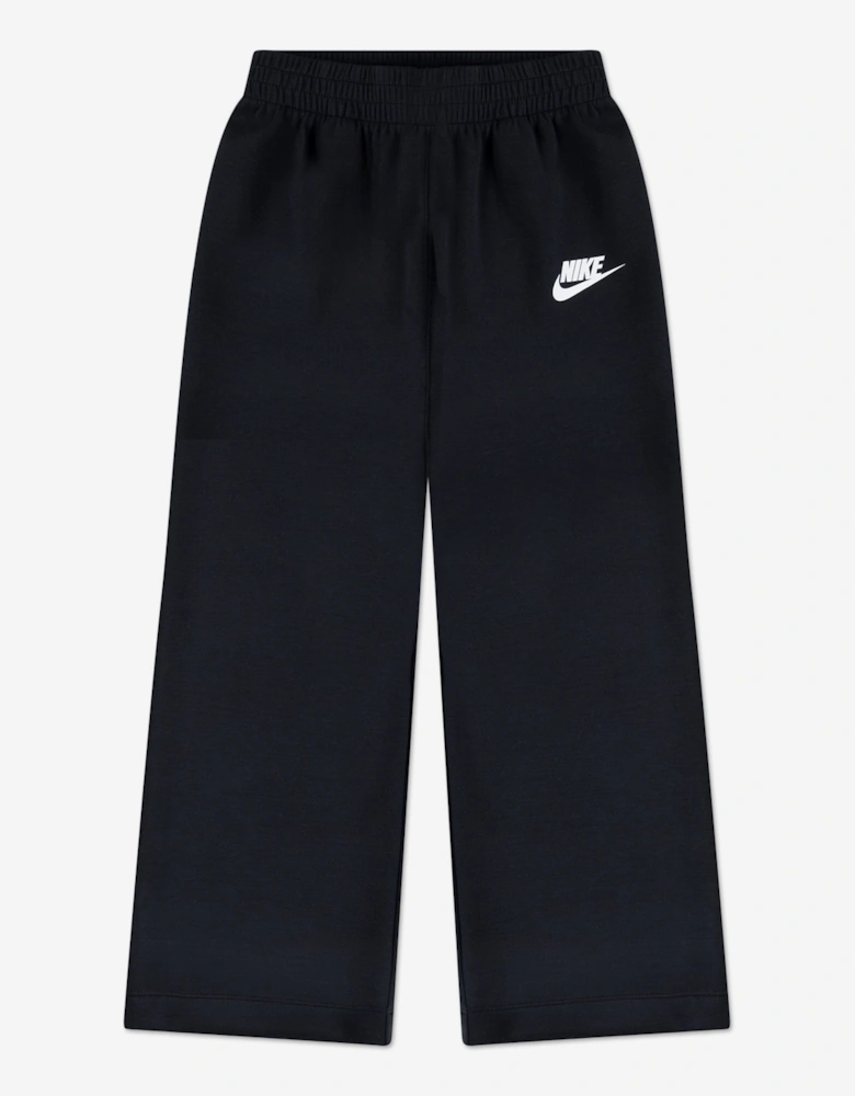 Girls Crew Wide Leg Tracksuit in Black