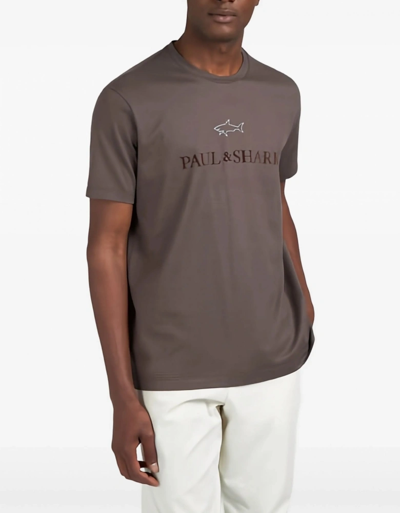 Printed Logo Jersey T-shirt Brown