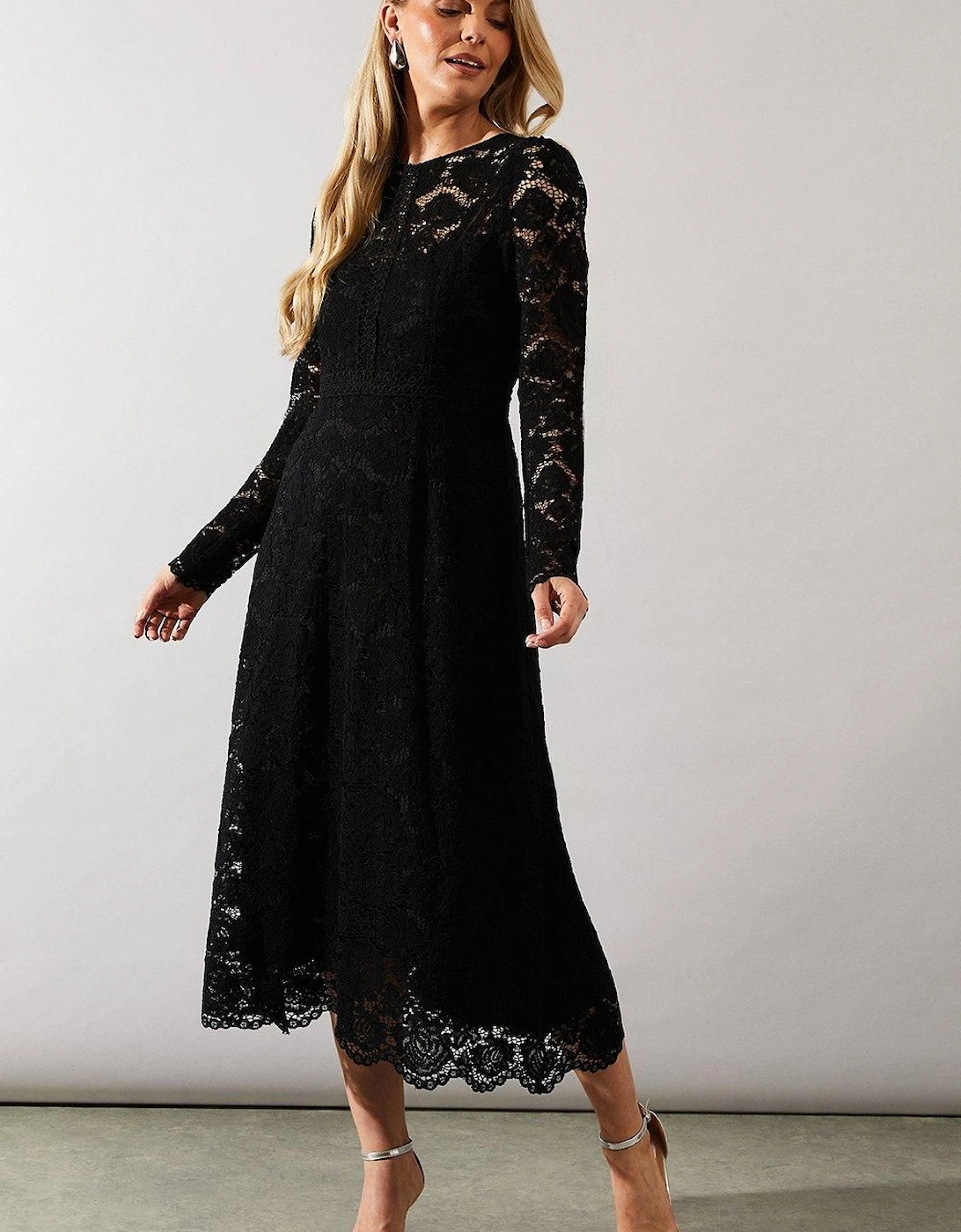 Lace Fit And Flare Midi Dress, 2 of 1