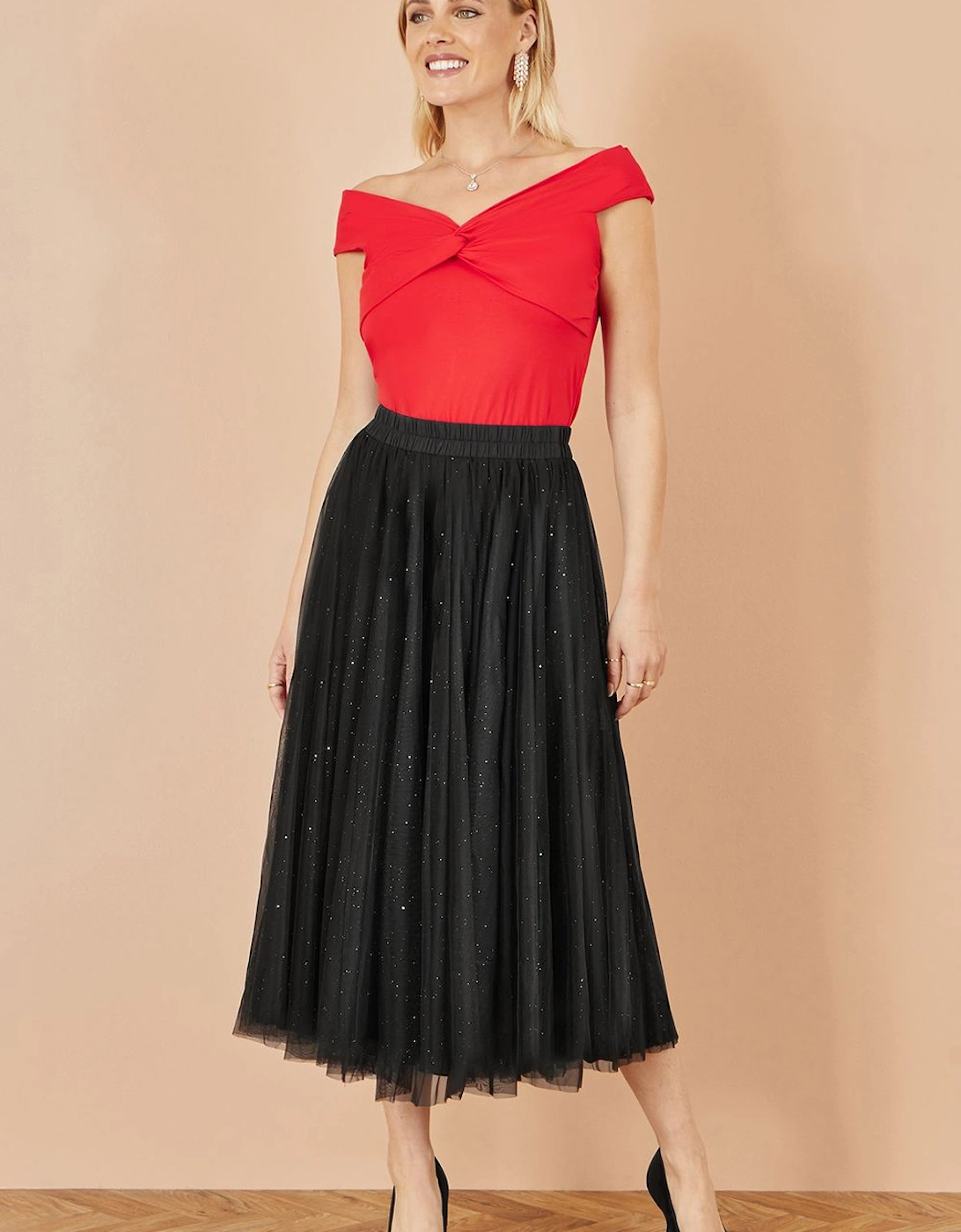 Black Sparkle Mesh Tulle Skirt, 2 of 1
