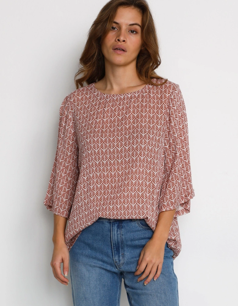 Ebellen Half Sleeve Casual Fit Blouse Printed