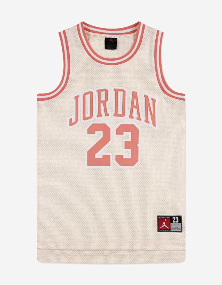 Kids Jordan 23 Jersey in Beige