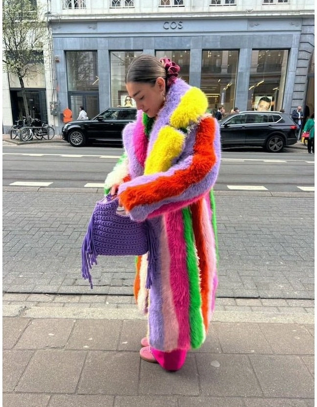 Faux Fur Hand Crafted Eco Bamboo Maxi Coat