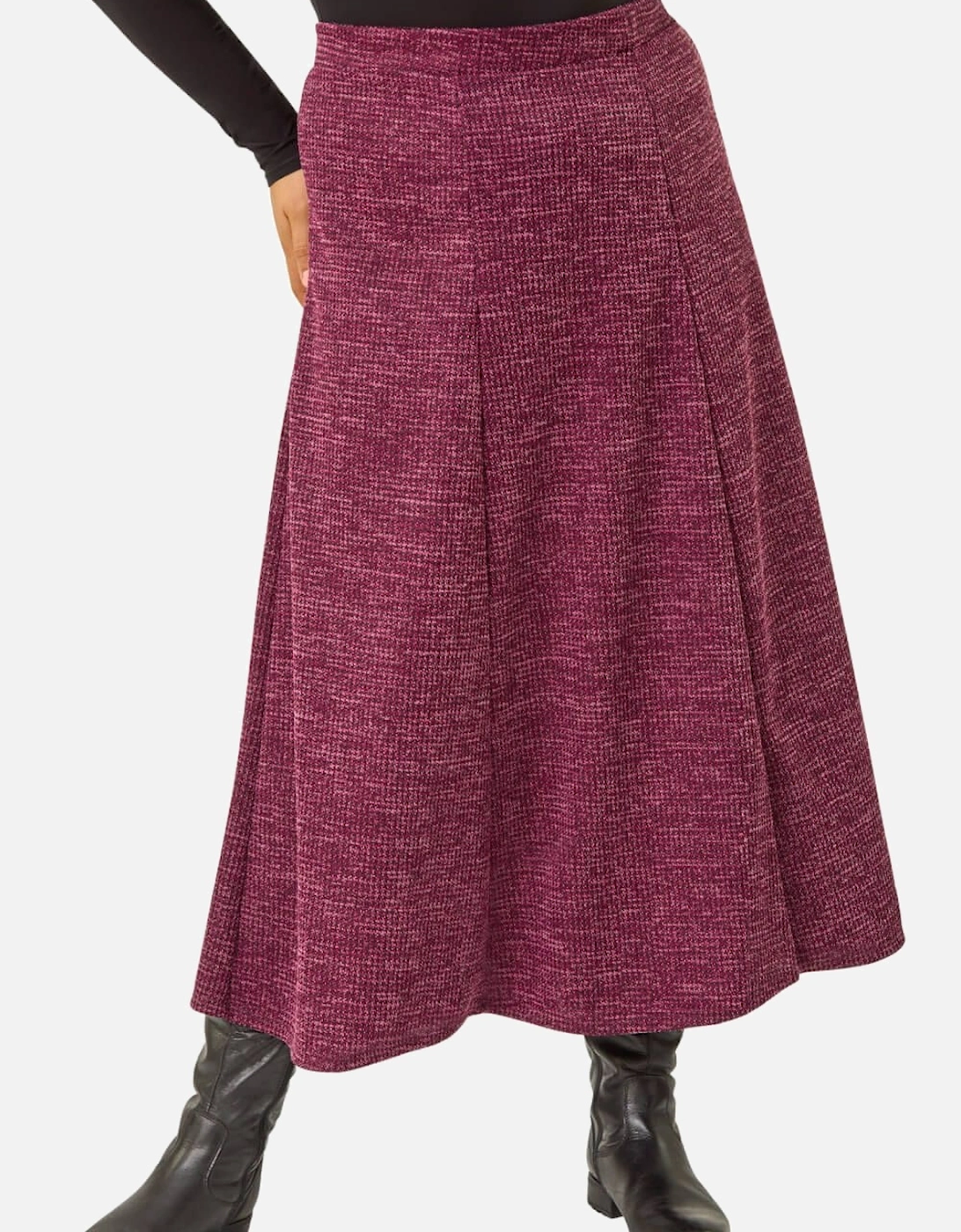 Curve Check Stretch Midi Skirt, 2 of 1