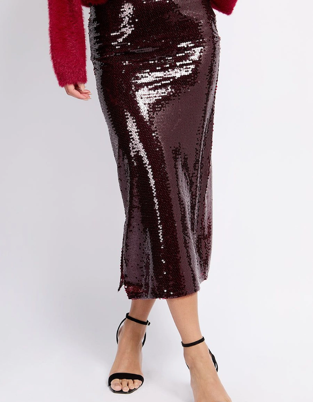 Burgundy Sequin Midaxi Skirt, 2 of 1