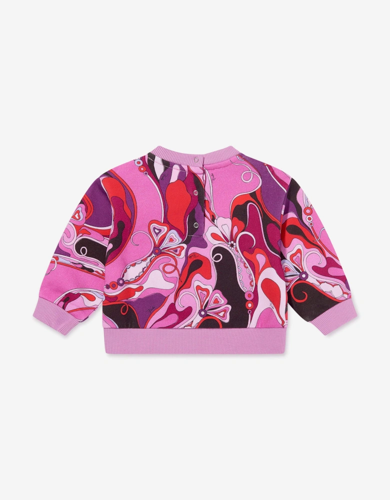 Baby Girls Orchidee Print Sweatshirt in Pink