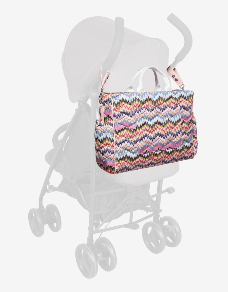Baby Girls Zigzag Changing Bag in Multicolour (41cm)