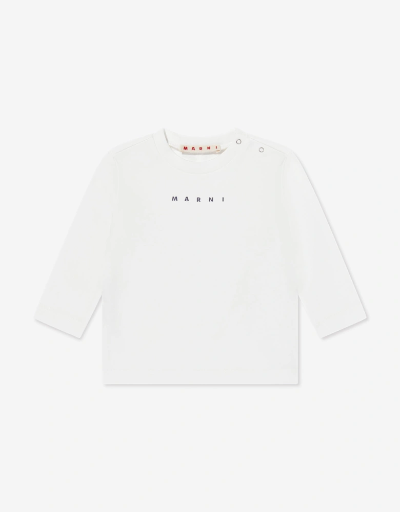 Baby Long Sleeve Logo T-Shirt in White