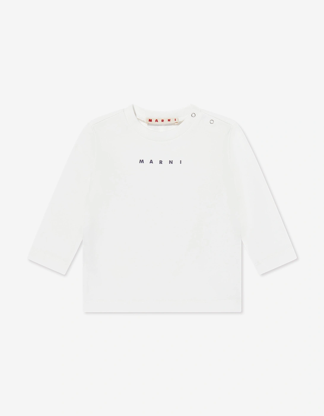 Baby Long Sleeve Logo T-Shirt in White, 5 of 4