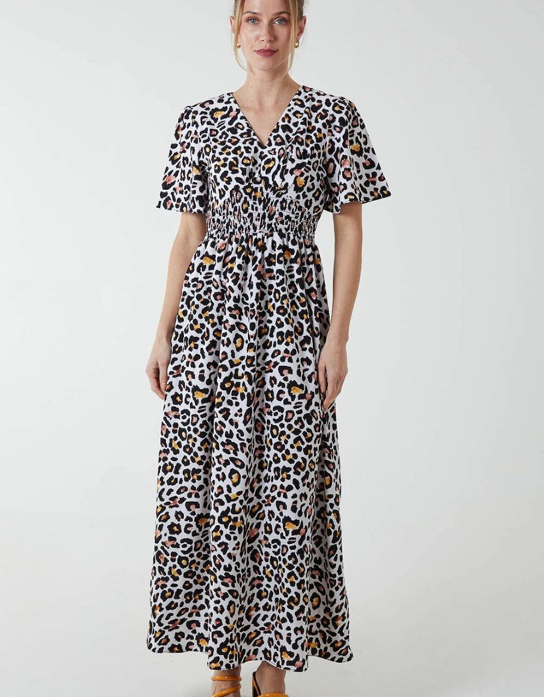 Shirred Waist Butterfly Sleeve Dress, 2 of 1