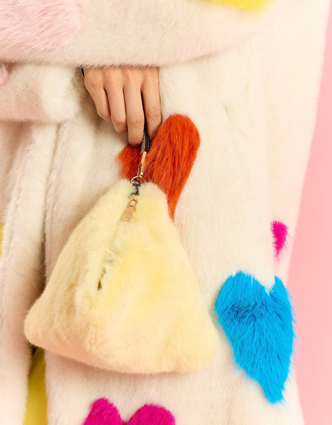 Yellow Pyramid Faux Fur Bag, 3 of 2