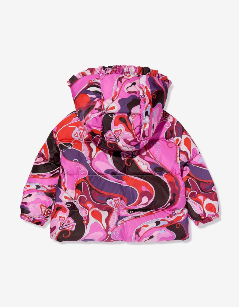 Girls Down Padded Puffer Jacket in Pink