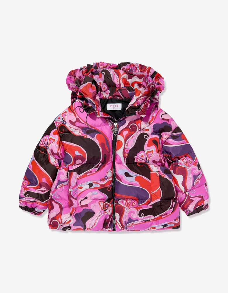 Girls Down Padded Puffer Jacket in Pink