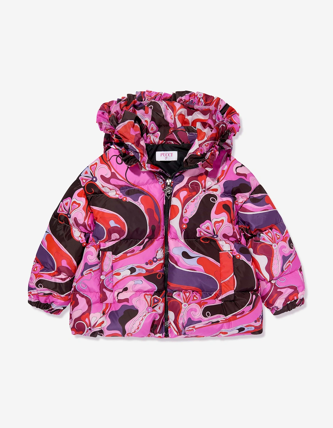 Girls Down Padded Puffer Jacket in Pink, 5 of 4