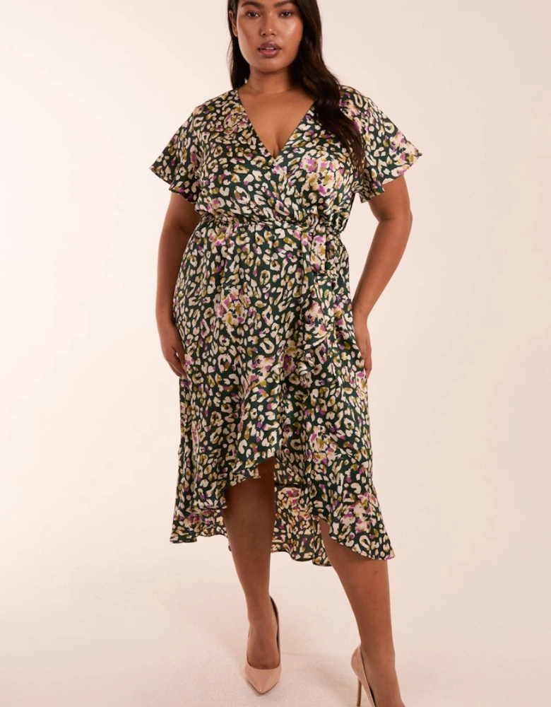 Curve Animal Wrap Midi Dress