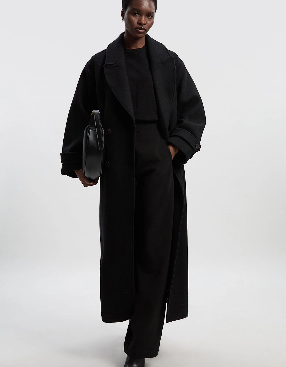 Wool Oversized Double Breasted Tailored Midi Coat, 2 of 1