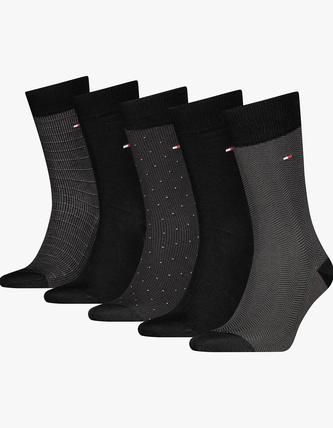 5 Pack Giftbox Herringbone Mens Socks Black, 4 of 3