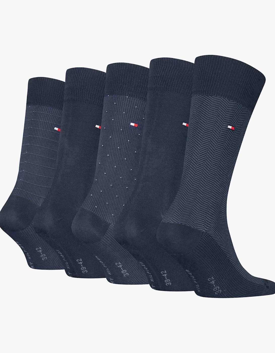 5 Pack Giftbox Herringbone Mens Socks Navy