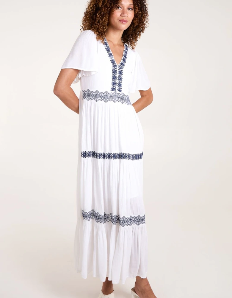 Embroidered Tiered Maxi Dress