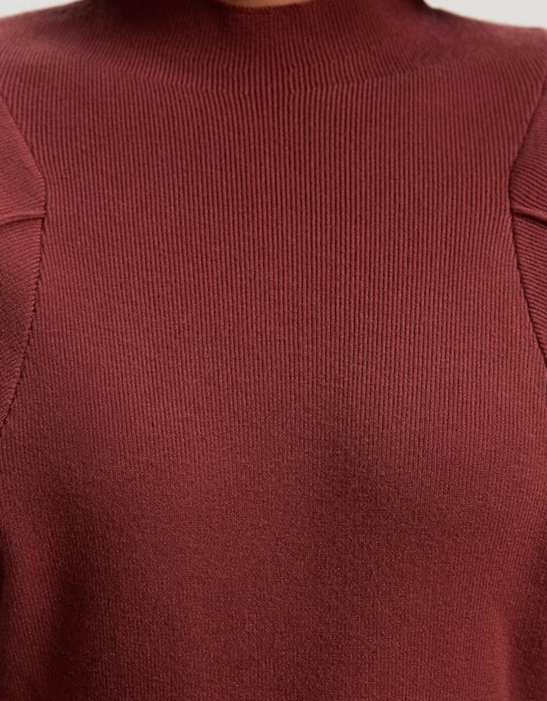Wool Look Rounded Sleeve Knit Midaxi Dress